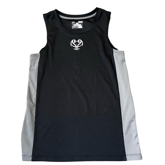 Under Armour Girl's  LG Sleeveless Basketball Logo Graphic Shirt - Picture 1 of 3